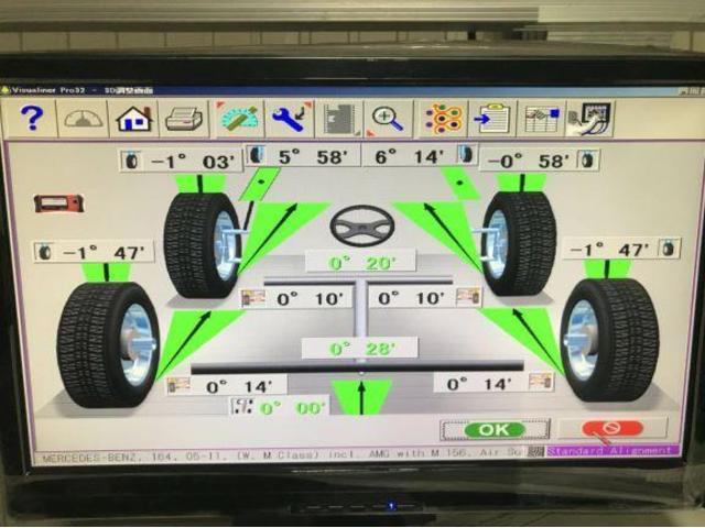 メルセデスベンツ ML350 四輪アライメント 3Dアライメント 測定 計測 調整 香川県四輪アライメント 香川県で四輪アライメント 香川県観音寺市 サムライモータース