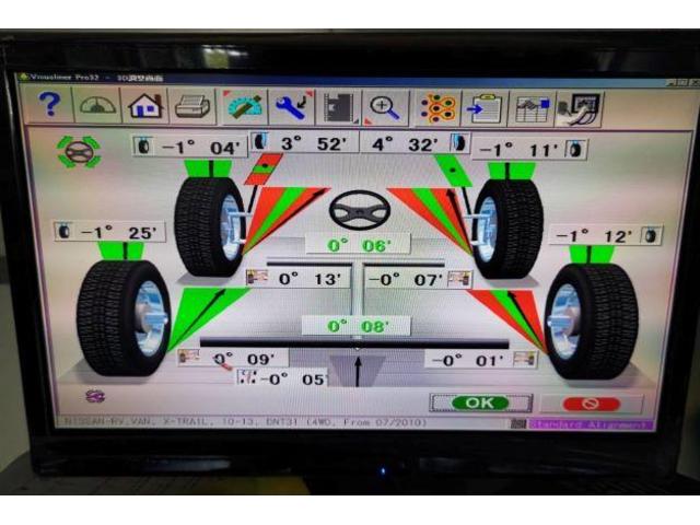 日産 DNT31 エクストレイル ディーゼル 6速MT 四輪アライメント 3Dアライメント 測定 計測 調整 香川県観音寺市 ニッサン アライメント 香川県アライメント