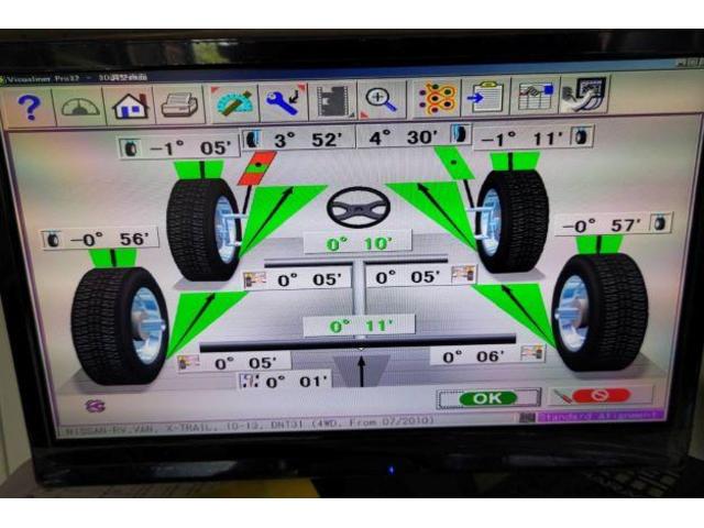 日産 DNT31 エクストレイル ディーゼル 6速MT 四輪アライメント 3Dアライメント 測定 計測 調整 香川県観音寺市 ニッサン アライメント 香川県アライメント