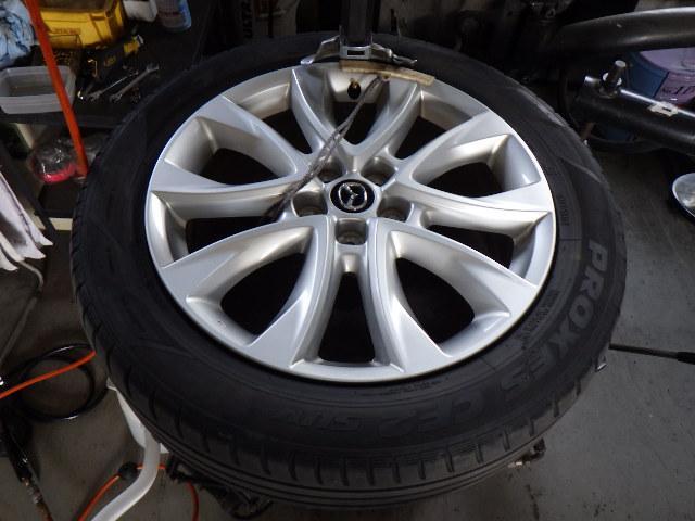マツダ KE2FW CX-5 持ち込み 19インチ タイヤ交換 香川県 観音寺市 サムライモータース 作業 MAZDA CX5 TOYO トーヨー プロクセス CL1 225/55R19 持ち込みタイヤ交換