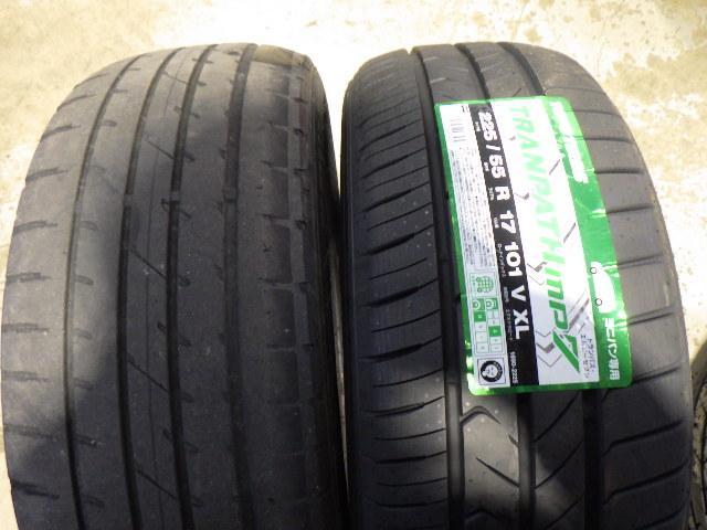 トヨタ ANH10 アルファード 持ち込み 17インチ タイヤ交換 香川県 観音寺市 サムライモータース 作業 10アルファード トーヨー トランパスmp7 225/55R17 持ち込みタイヤ交換