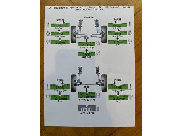レクサスＲＸ　４輪アライメント調整作業 #RX500h　＃香川県　４輪アライメント調整作業　＃新規の方お問合せ大歓迎　＃どんな車のアライメント調整作業　承ります！！ 香川オート　自動車修理善通寺