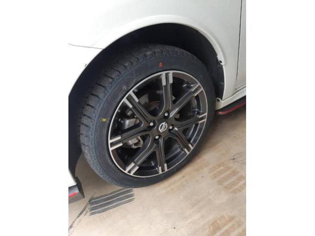 日産 マーチ スタッドレスタイヤ装着 愛媛 松山 伊予 松前 砥部 北条 西条 新居浜 大洲 車検 整備 修理 板金 パーツ持込OK