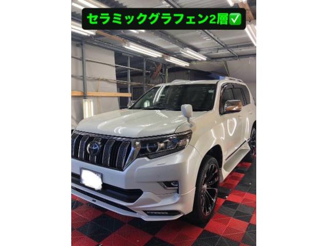 トヨタ　ランドクルーザープラド　ボディコーティング　セラミックグラフェン2層コーティング施工　車の磨き　沖縄県　沖縄市　うるま市　北中城村　北谷町