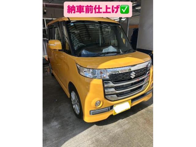 スズキ　スペーシアカスタムＺ　クリーニング・清掃　車前仕上げ　中古車商品化　車の磨き　沖縄県　沖縄市　うるま市　北中城村　北谷町