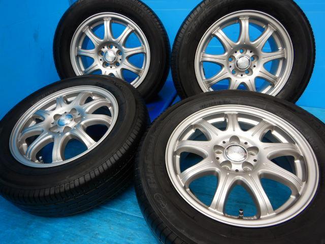 送料込 良品軽量ホイール付 夏タイヤ 195/65R15 プリウス ウィッシュ