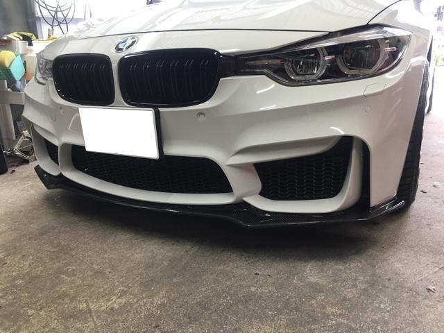 BMW フロントリップ取付　エアロ持込取付　沖縄県　沖縄市　うるま市　北谷町　読谷村　恩納村　那覇市