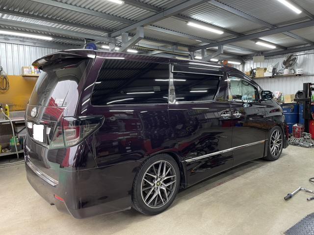 ヴェルファイア20系　TEIN FLEXZ フルタップ車高調取付　沖縄県　沖縄市　北中城村　うるま市　中城村　宜野湾市