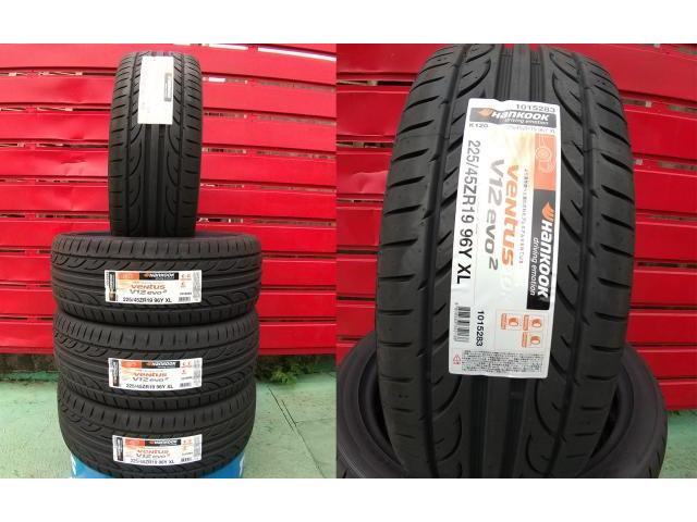 新品　タイヤ交換　マツダ アテンザ　HANKOOK ventus V12 evo2 K120 225/45R19　沖縄県　沖縄市　北中城村　うるま市　中城村　宜野湾市