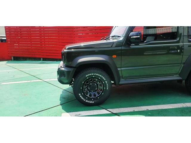 新品　ホイール交換　スズキ ジムニーシエラ　デルタフォースオーバル BLACK MACHINING 16×6J-5　TOYO OPEN COUNTRY 215/70R16　沖縄県　沖縄市　北中城村　うるま市　中城村　宜野湾市