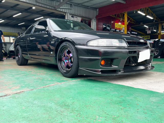 新品　ホイール交換　日産 R33 スカイライン GTS-t　WORK MEISTER S1 17×9J　MINERVA 245/45R17　沖縄県　沖縄市　北中城村　うるま市　中城村　宜野湾市