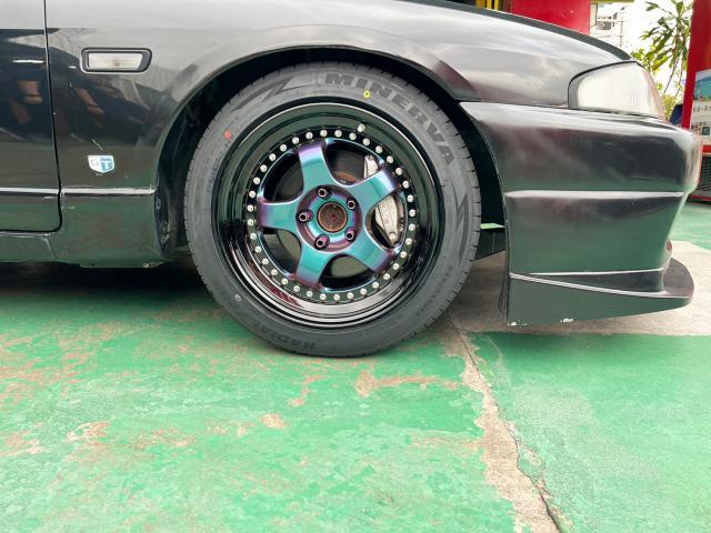 新品　ホイール交換　日産 R33 スカイライン GTS-t　WORK MEISTER S1 17×9J　MINERVA 245/45R17　沖縄県　沖縄市　北中城村　うるま市　中城村　宜野湾市