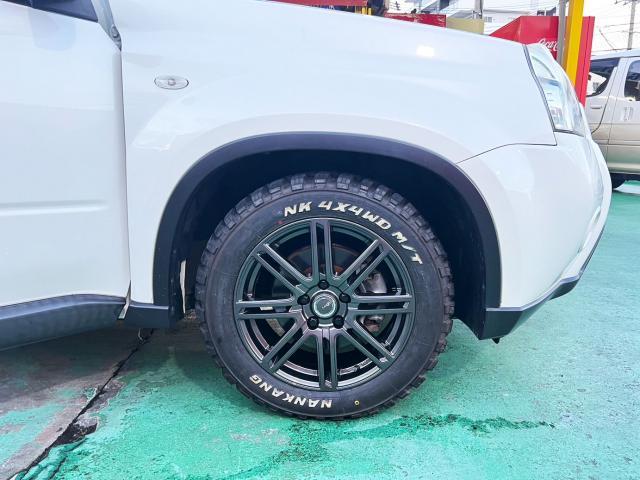 中古　ホイール交換　日産 エクストレイル　YFC LAYCEA MILLOUS DF 17×7J　NANKANG FT-9 M/T 215/60R17　沖縄県　沖縄市　北中城村　うるま市　中城村　宜野湾市