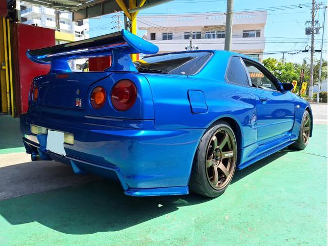 新品　ホイール交換　日産 スカイライン R34 GT-TURBO　RAYS VOLK RACING TE37 SAGA S-plus 18×9.5J　シバタイヤ 235/40R18　沖縄県　沖縄市　北中城村　うるま市　中城村　宜野湾市