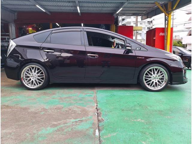 中古 ホイール交換 トヨタ プリウス RAYS BLACK FLEET V210 19×8J RADAR 225/35R19 沖縄県 沖縄市 北中城村 うるま市 中城村 宜野湾市