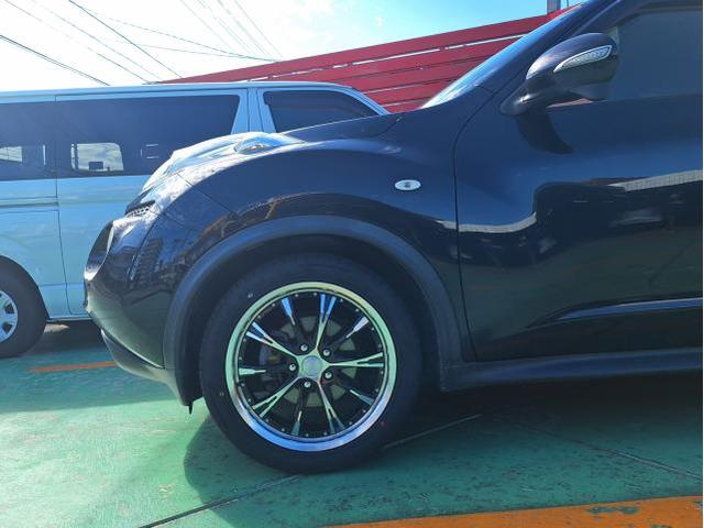 中古 ホイール交換 日産 ジューク Cliff Crimb LEWIS TC-02 18×7J MINERVA 225/45R18 沖縄県 沖縄市 北中城村 うるま市 中城村 宜野湾市