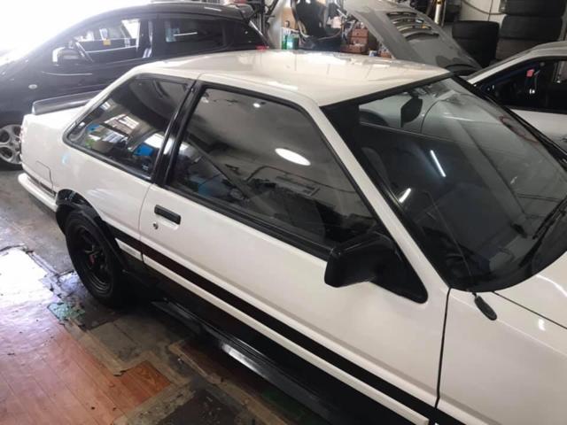 トヨタ　AE86レビン　ボディ磨き＆ガラスコーティング施工　傷がつきにくいガラスコーティング　沖縄県　沖縄市　北谷町　嘉手納町　読谷村　宜野湾市　那覇市
