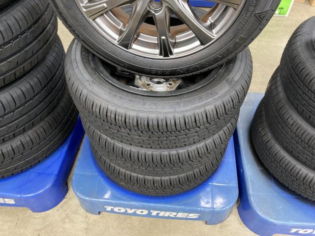 【中古アルミ＆タイヤ】軽自動車用アルミ＆新品タイヤ4本セット　４Ｈ100PCD　１４インチ　155/65R14 　タイヤ交換　沖縄県　沖縄市　うるま市　北中城村　中城村　宜野湾市　北谷町