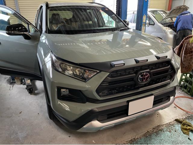 トヨタ　RAV4 モデリスタ　ノーズプロテクター取り付け　デイライト　オンオフスイッチ取り付け
松本　MXAA54