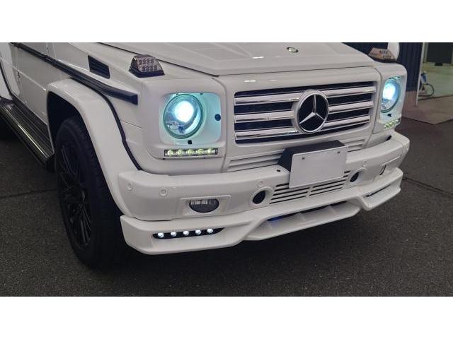 ベンツGクラス　W463　カスタム　Fスポイラー　背面タイヤ　LED　法定点検　輸入車　欧州車　カスタム　修理　車検　愛知　豊橋　豊川　蒲郡　浜松　塗装　ラッピング　ゲレンデ　G350d