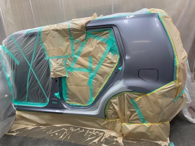 トヨタ　ルミオン　左クォーター、左ドア、左サイドステップ、リアバンパー修理