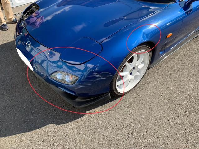 マツダ　ＲＸ－７　左フロント部修理