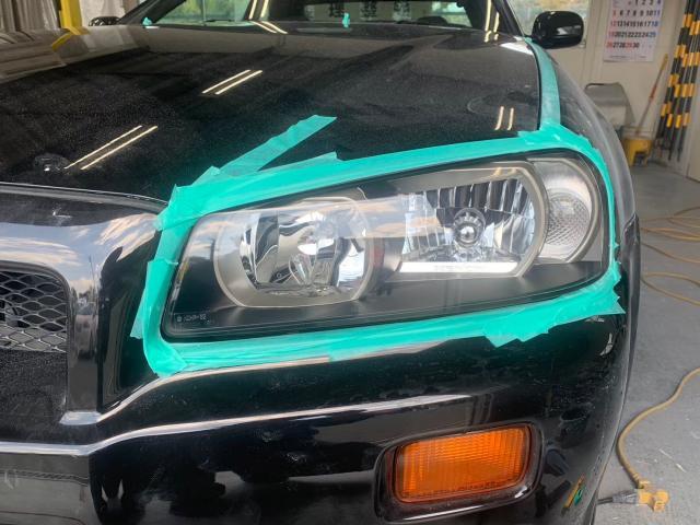 日産　スカイライン　ホイール修理、ヘッドランプコーティング施工