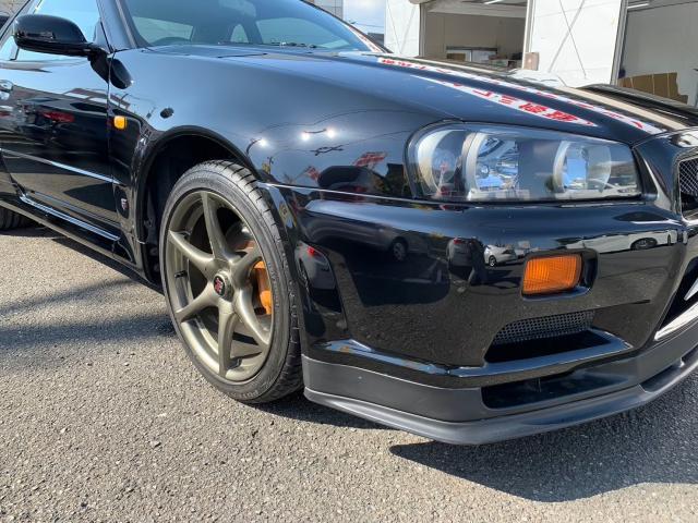 日産　スカイライン　ホイール修理、ヘッドランプコーティング施工