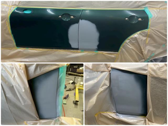 ミニ　左フロントドア、左リアドア修理