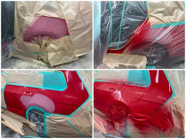 フォルクスワーゲン ゴルフ　左リアクォーター、左リアドア修理