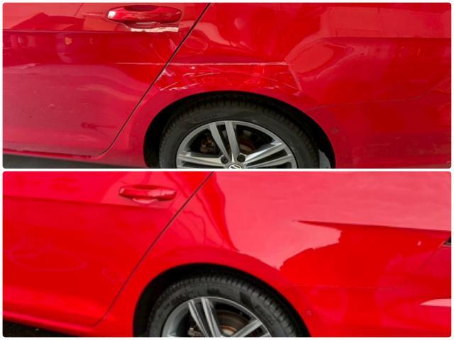 フォルクスワーゲン ゴルフ　左リアクォーター、左リアドア修理