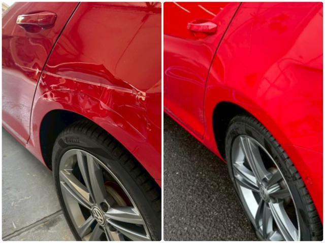 フォルクスワーゲン ゴルフ　左リアクォーター、左リアドア修理