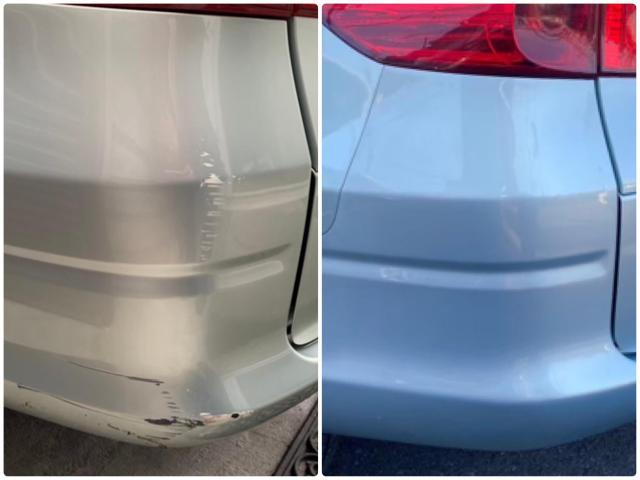 ホンダ　エアウェイブ　右リアクォーター、リアバンパー、リアライセンスガーニッシュ修理