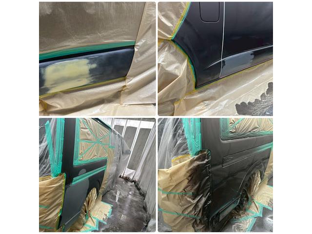 トヨタ　ハイエース　右リアクォーター、左スライドドア、左サイドシルパネル修理