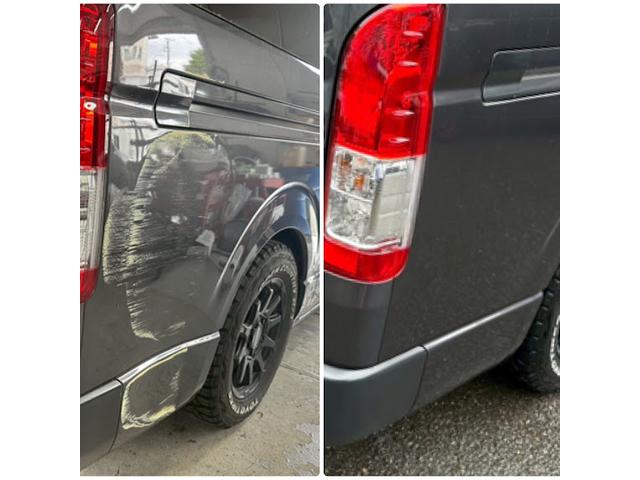 トヨタ　ハイエース　右リアクォーター、左スライドドア、左サイドシルパネル修理