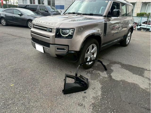 ランドローバー　ディフェンダー　左フロントバンパー、左フロントフェンダー修理