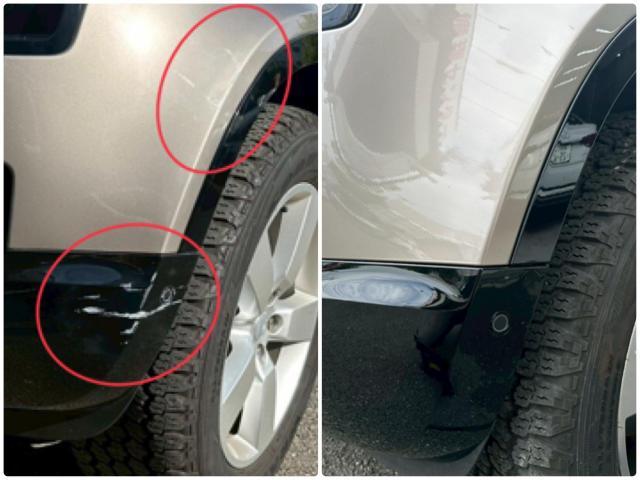 ランドローバー　ディフェンダー　左フロントバンパー、左フロントフェンダー修理