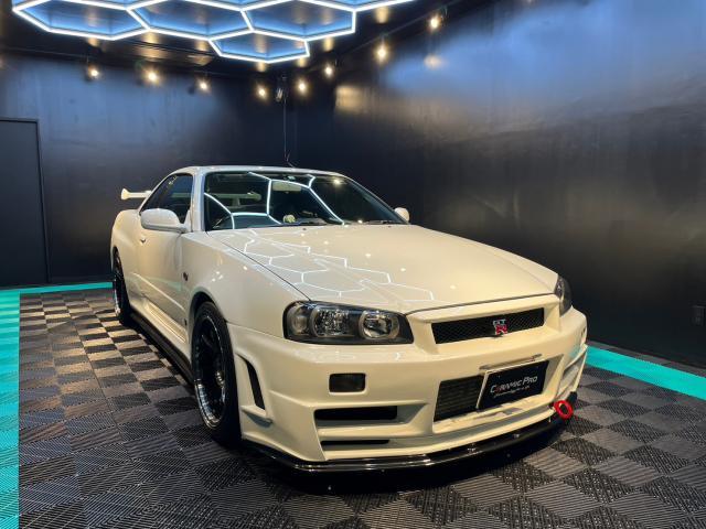 日産 スカイラインGT-R R34／セラミックプロイオン2層コーティング／ホイールコーティングのご紹介です。
東京都世田谷区のジェミーズ株式会社。渋谷区　目黒区　港区　品川区　神奈川県　横浜市　川崎市　新規のお客様大歓迎。代車　レッカー