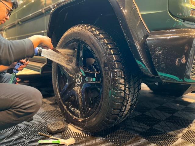 メルセデスベンツ G350d／セラミックプロイオン2層コーティング／ホイールコーティングのご紹介です。東京都世田谷区のジェミーズ株式会社。渋谷区　目黒区　港区　品川区　神奈川県　横浜市　川崎市　新規のお客様大歓迎。代車　レッカー