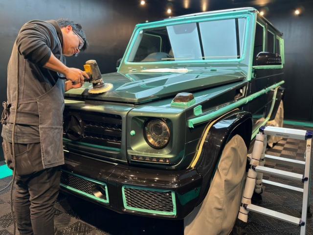 メルセデスベンツ G350d／セラミックプロイオン2層コーティング／ホイールコーティングのご紹介です。東京都世田谷区のジェミーズ株式会社。渋谷区　目黒区　港区　品川区　神奈川県　横浜市　川崎市　新規のお客様大歓迎。代車　レッカー