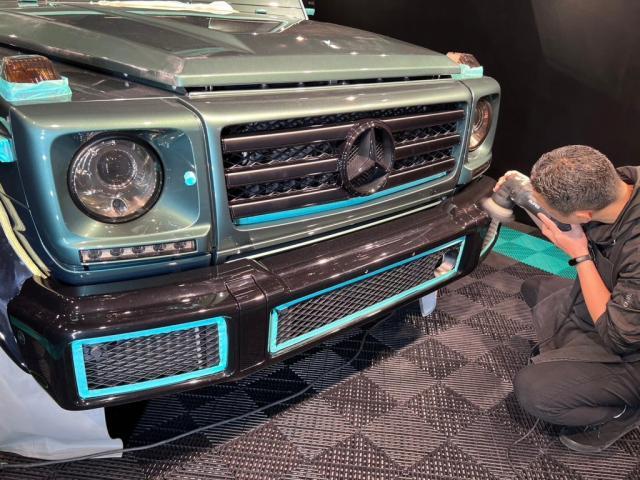 メルセデスベンツ G350d／セラミックプロイオン2層コーティング／ホイールコーティングのご紹介です。東京都世田谷区のジェミーズ株式会社。渋谷区　目黒区　港区　品川区　神奈川県　横浜市　川崎市　新規のお客様大歓迎。代車　レッカー