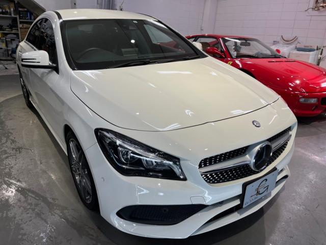 メルセデスベンツ　CLA180　エシュロン ニューバージョン コーティング ／ モール磨きのご紹介です。東京都世田谷区のジェミーズ株式会社。渋谷区　目黒区　港区　品川区　神奈川県　新規のお客様大歓迎。代車　レッカー