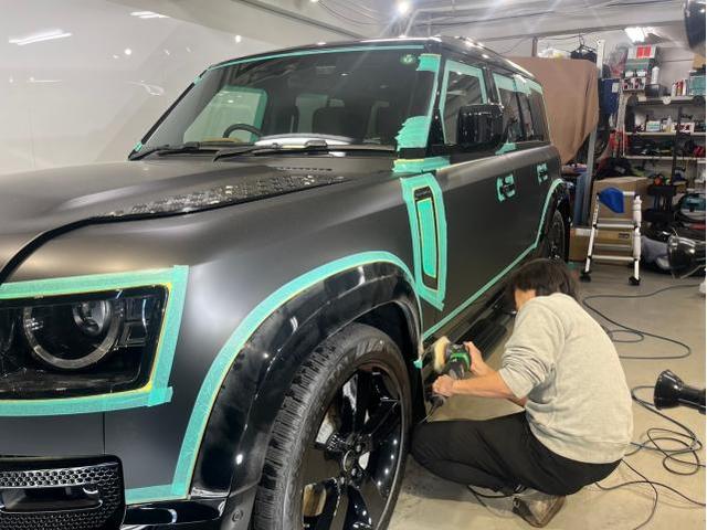 ランドローバー ディフェンダー110／ファインラボ マットセラミック／セラミックV3コーティングのご紹介です　東京都世田谷区のジェミーズ株式会社　渋谷区　目黒区　港区　品川区　神奈川　横浜市　川崎市　新規のお客様大歓迎　代車　レッカー