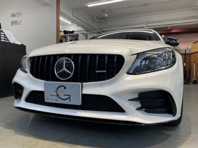 メルセデスＡＭＧ Ｃ４３カブリオレ のフロントグリルをパナメリカーナスタイルグリルに交換カスタム致しました。東京都世田谷区のジェミーズ株式会社　渋谷区　目黒区　港区　品川区　神奈川　横浜市　新規のお客様大歓迎　代車　レッカー
