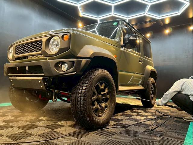 スズキ ジムニー／セラミックプロイオン2層／ウィンドウコーティングのご紹介です　東京都世田谷区のジェミーズ株式会社　渋谷区　目黒区　港区　品川区　神奈川　横浜市　川崎市　新規のお客様大歓迎　代車　レッカー