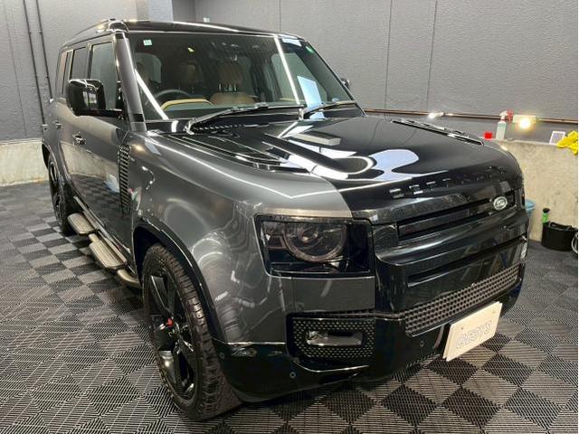 ランドローバー ディフェンダー110／セラミックプロ レギュラーメンテナンス／ボンネットベント リアスポイラーのトップコート塗布のご紹介です　東京都世田谷区のジェミーズ株式会社　渋谷区　新規のお客様大歓迎　代車　レッカー