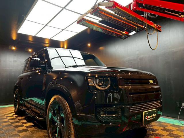 新車ランドローバー ディフェンダー110／セラミックプロイオン2層／ホイール＆キャリパー／サンルーフガラスコーティングのご紹介です　東京都世田谷区のジェミーズ株式会社　渋谷区　目黒区　港区　品川区　新規のお客様大歓迎　代車　レッカー