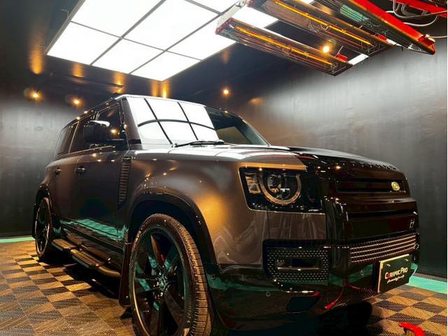 新車ランドローバー ディフェンダー110／セラミックプロイオン2層／ウィンドウ／ホイールコーティングのご紹介です　東京都世田谷区のジェミーズ株式会社　渋谷区　目黒区　港区　品川区　神奈川　横浜市　川崎市　新規のお客様大歓迎　代車　レッカー