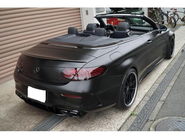 入庫情報 2021年モデル Mercedes-AMG C63Sカブリオレ マットブラックラッピング ブラックアウト KW車高調 ディーラー車 東京都世田谷区のジェミーズ株式会社　渋谷区　目黒区　新規のお客様大歓迎　代車　レッカー