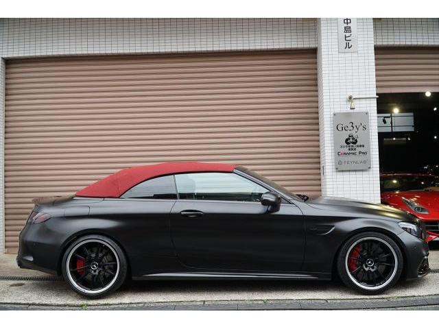 入庫情報 2021年モデル Mercedes-AMG C63Sカブリオレ マットブラックラッピング ブラックアウト KW車高調 ディーラー車 東京都世田谷区のジェミーズ株式会社　渋谷区　目黒区　新規のお客様大歓迎　代車　レッカー